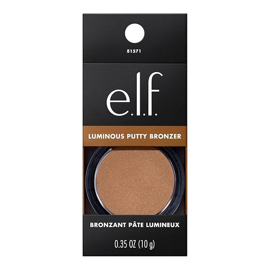e.l.f. Luminous Putty Bronzer, Lightweight Putty-to-Powder Bronzer For A Radiant, Glowing Finish, Highly Pigmented, Vegan & Cruelty-Free, Sun Chaser
