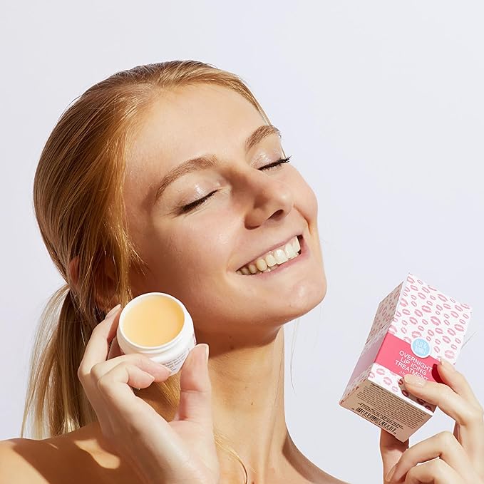 Fizz & Bubble Overnight Lip Icing Treatment with Vitamin E, Shea Butter, Hyaluronic Acid, Beeswax & More - Coconut & Peach - 0.5 Fl Oz