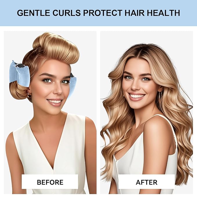 Togayu Heatless Curls Overnight Set - Jumbo Overnight Hair Curlers to Sleep In, Soft Velvet Hair Rollers for Women, No Damage Curls Styling Tools 3pcs