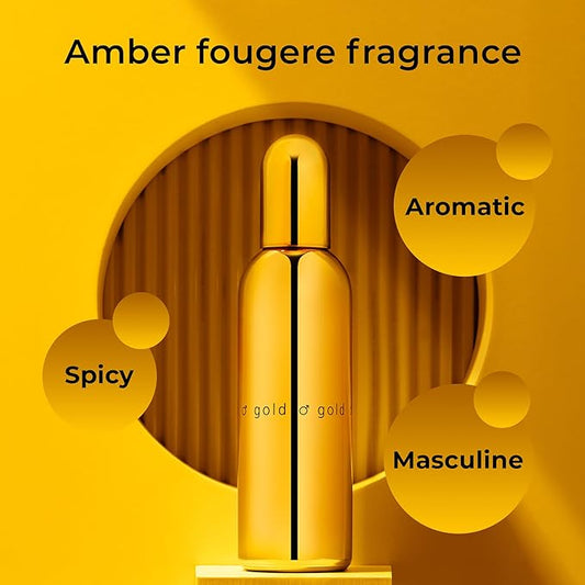 COLOUR ME Gold Homme Perfume. 100 ml Eau de Parfum Men, Luxury Fragrance - Aftershave, Long Lasting Perfumes for Men by Milton-Lloyd