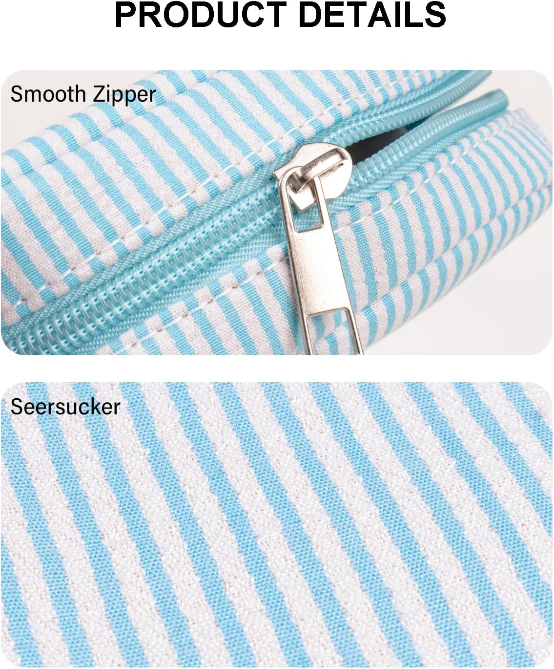 Mini Makeup Bag, Small Makeup Pouches for Purse Cute Cosmetics Bag Pouch with Slip-in Pockets Small Travel Toiletry Bag Makeup Storage Bag Lipstick Organizer Purse Essentials (Mini Blue)