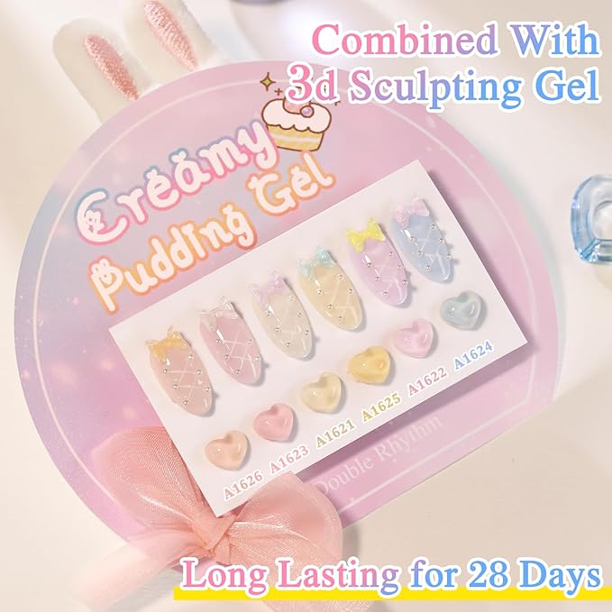 Double Rhythm 0.50 OZ Translucent Gel Polish Same Color Same Bottle Sheer Pastel Neutral Natural Milky 15 ML Jelly UV Nail Art DIY at Home (Yellow-A1625)
