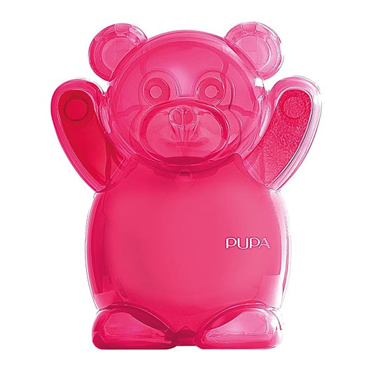 Pupa Milano Happy Bear Makeup Kit, 002 Fuchsia, 0.39 oz - Makeup Gift Set - Makeup Palette - Blush - Eyeshadow - Highlighter - Lip Gloss - Face Makeup