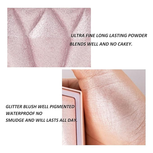 Boobeen Highlighter Makeup Palette, Baked Highlighter Bronzer Powder Palette, Shimmer Illuminator Contour Highlighter Powder for Face, Pearl Shine Shades Waterproof Long Lasting