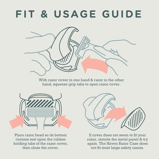 Haven Clip On Razor Protector for Men and Women - Premium Razor Covers Designed to Last - 2 Pack (Blue and Charcoal Gray)