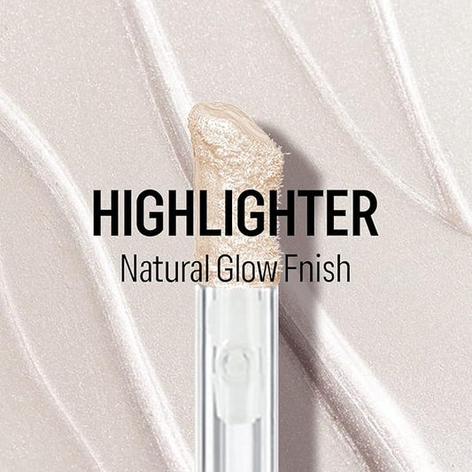 KYDA Liquid Highlighter, Moisturizing Liquid Illuminator for Face & Body, High Glossy Finish, Natural Glow Liquid Luminizer, Silky Creamy, Lightweight Blendable, by Ownest Beauty-#01