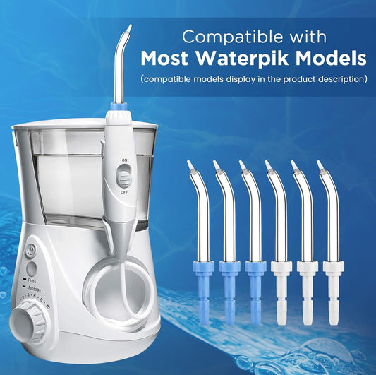 for Waterpik Replacement Heads, Replacement Tips for Waterpik Water Flosser, Suitable for Waterpik Accessories Replacement Tips, for PP-100E(6 Periodontal Tips)