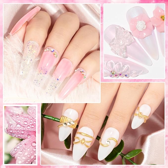 MIZHSE Non-Sticky Solid Builder Gel For Nails, 30g Clear and Pink Sculpting Building Carving Modeling Hard Gel for Nail Strengthen Nail Extension 3D Nail Art for Soak Off Manicure Kit DIY Home Gift