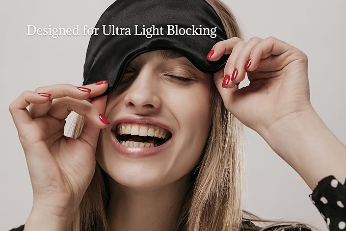 Premium Handcrafted 25 Momme Mulberry Silk Eye Mask for Sleeping (Chocolate)