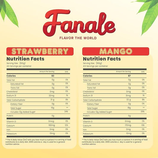 Fanale Strawberry Mango Popping Boba Pearls, Vegan, Non GMO, Gluten Free, Fat Free, Perfect for Bubble Tea, Smoothies, Ice Cream, Desserts, and Beverage 2 lb (1 lb X 2).