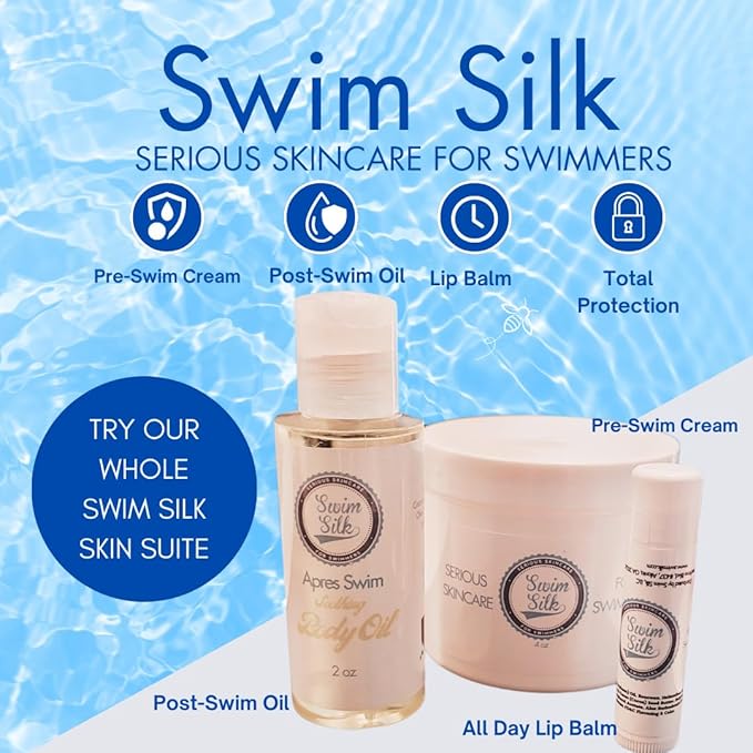 Swim Trio for Skin Protection, Hydration and Nourishment - Skin Shield, Body Oil and Lip Balm