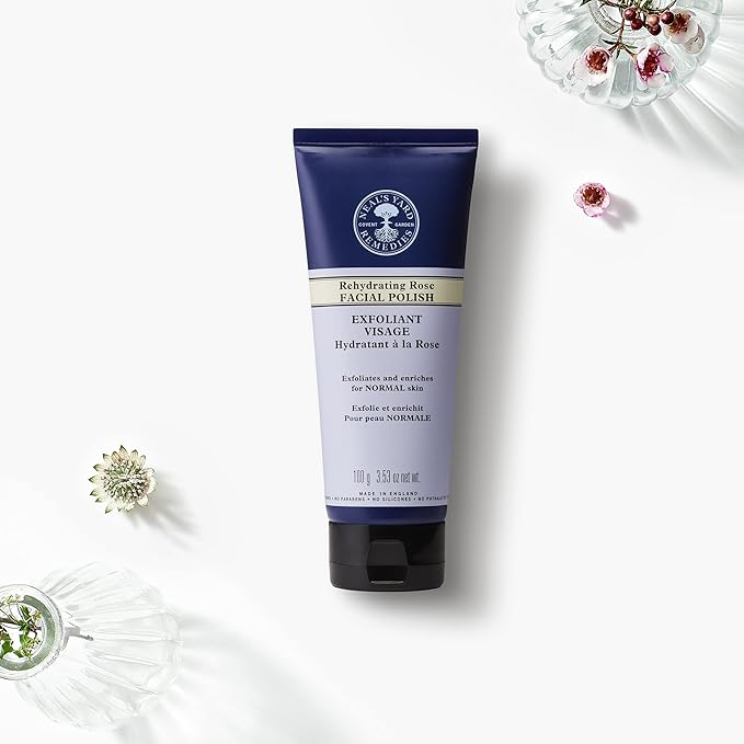 Neal's Yard Remedies Rehydrating Rose Face Polish | Exfoliating Face Scrub With Damask Rose | For Dehydrated Skin |3.53 oz. net wt.