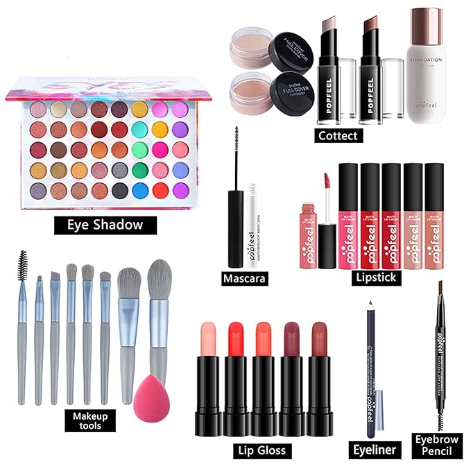 Professional Makeup Kit for Women Full Kit, Makeup Set Cosmetic Make Up Kit with Makeup Bag Include Eyeshadow Palette Makeup Brushes Set Lipstick Lip Gloss Foundation Concealer