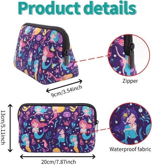 Cosmetic Bag Waterproof Neoprene Zipper Pouch Travel Portable Toiletry Makeup Bags Organizer Case for Women and Girls