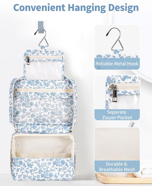 Narwey Small Hanging Travel Toiletry Bag for Women, Travel Bag for Toiletries, Makeup Bag Organizer Cosmetic Bags Make Up Bags for Girls