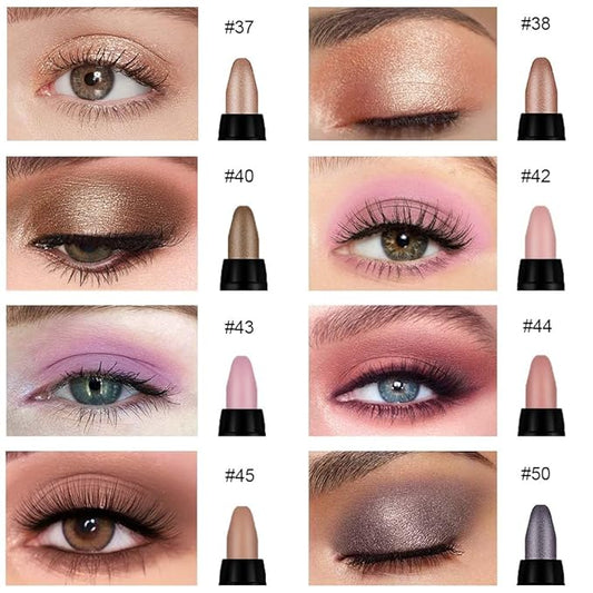 Kaely 8Pcs Cream Eye Shadow Sticks Set, Matte Shimmer Eyeliner Pencil Eyeshadow Palette Makeup, Eye Highlighter Brightener Stick for Older Women Waterproof Pigmented, sombras para ojos 06