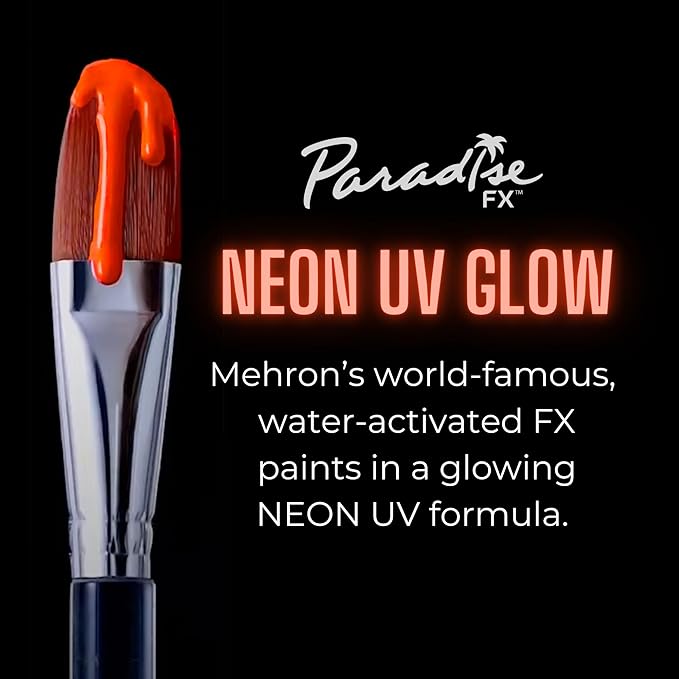 Mehron Paradise FX UV Neon Glow – Neon UV Super Nova 1.4 oz | Water Activated Black Light UV Paint for Raves, Costumes, SFX, Halloween, Stage, Theater & Cosplay