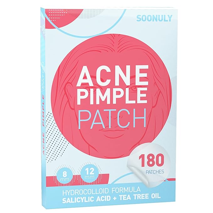 Pimple Patches for Face - 180 Hydrocolloid Acne Pimple Patches Salicylic Acid with Tea Tree Oil for Zit Blemish Spot Covers Invisible Pimple Stickers Not Tested on Animals
