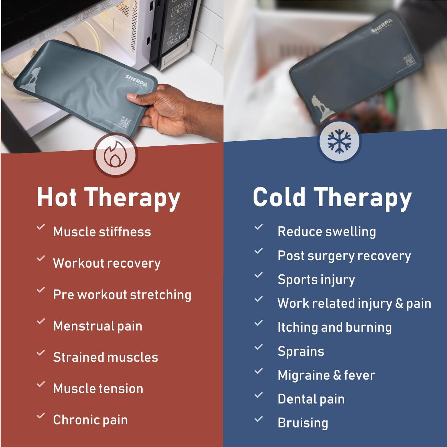 Large Ice Packs for Injuries Reusable - Soft Gel Hot and Cold Packs for Injuries, Hip, Shoulder, Back Pain Relief - 12" x 15" - Purple