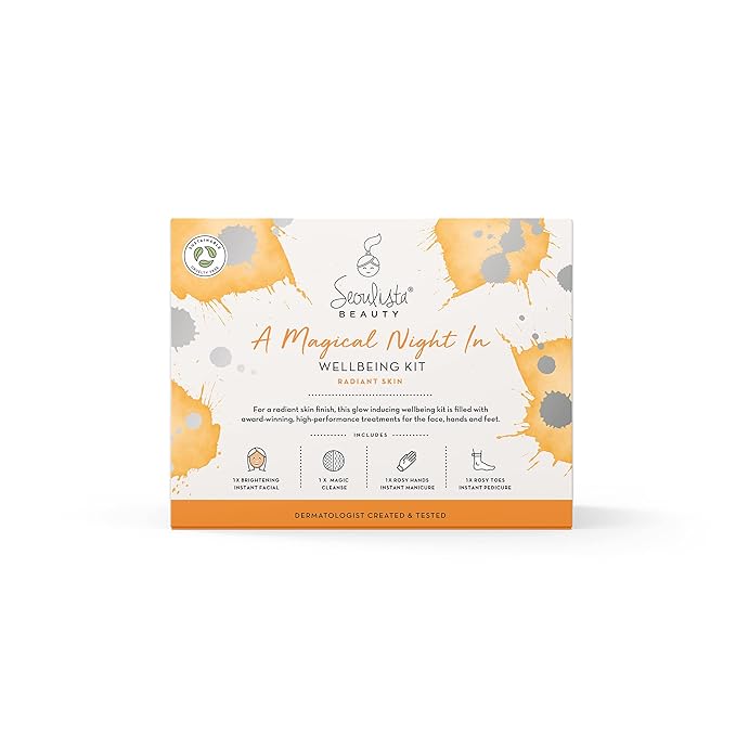 RADIANT Gifting Bundle | BRIGHTENING SHEET MASK | Rosy Toes - Foot Mask Instant Pedciure | Rosy Hands - Hand Mask Instant Manicure| Magic Cleanse™ Eco-friendly Cleansing Tool
