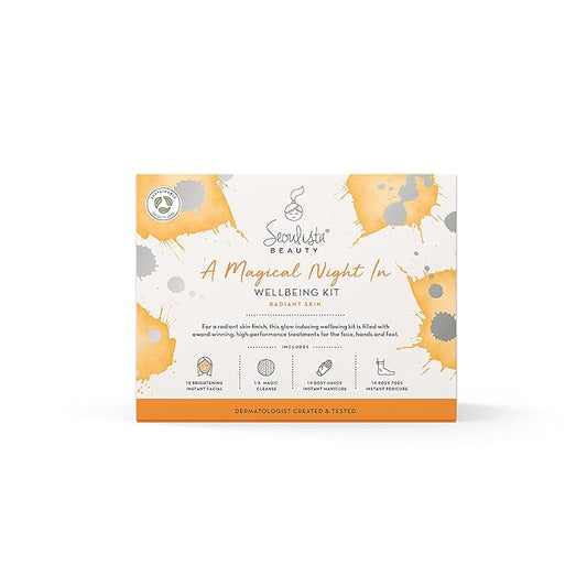 RADIANT Gifting Bundle | BRIGHTENING SHEET MASK | Rosy Toes - Foot Mask Instant Pedciure | Rosy Hands - Hand Mask Instant Manicure| Magic Cleanse™ Eco-friendly Cleansing Tool