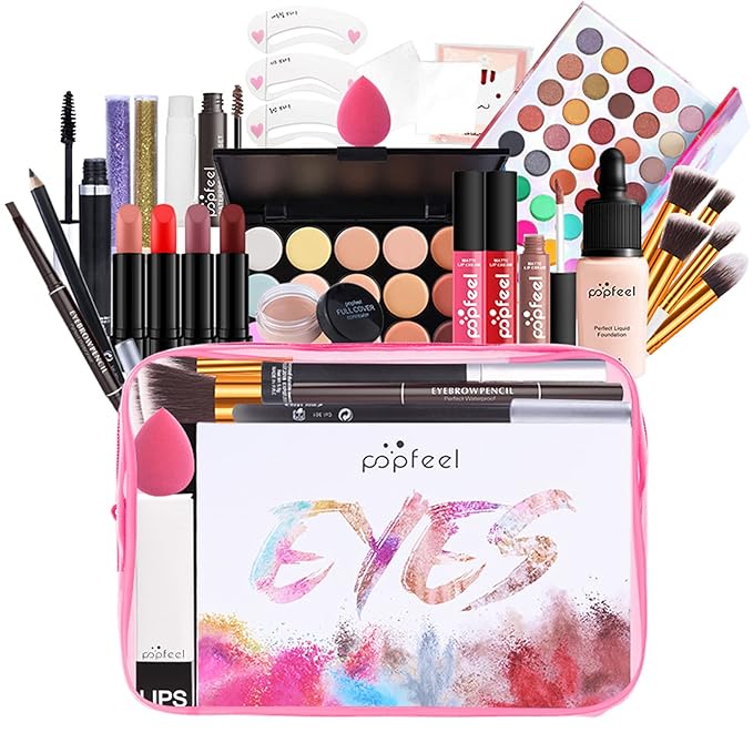 Multi-purpose Makeup Kit All-in-One Makeup Gift Set Colours Mix Eyeshadow Concealer Lip Gloss Pressed Powder and Powder Blusher Cosmetic Makeup Palette Set Kit #092