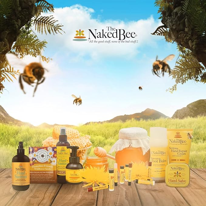 The Naked Bee Lip Balm Sampler, Coconut & Honey, Orange Blossom Honey, Pomegranate & Honey, Grapefruit Blossom Honey, Lavendar & Beeswax Absolute