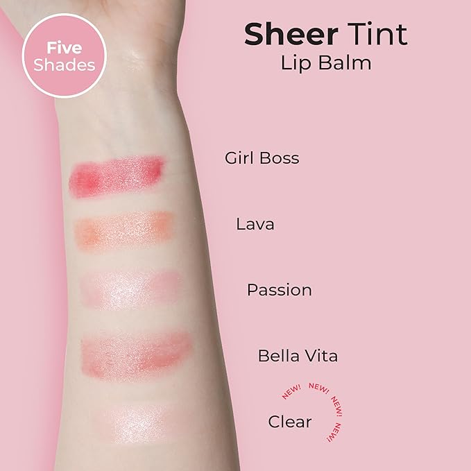 MCoBeauty Sheer Tint Lip Balm, Clear, Nourishing Balm for Healthy, Luscious Lips, Vegan, Cruelty Free Cosmetics