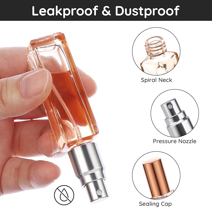 Segbeauty Travel Perfume Atomizer Refillable, 10 Packs Empty Perfume Spray Bottles, 10ML Mini Pocket Cologne Sprayer Fine Mist Atomizer Cosmetic Sample Bottle for Outgoing Party Work