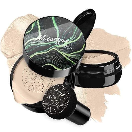 Mushroom Head Air Cushion CC Cream Foundation - Moisturizing Concealer for Even Skin Tone - Makeup Base Primer (#01 Ivory White)