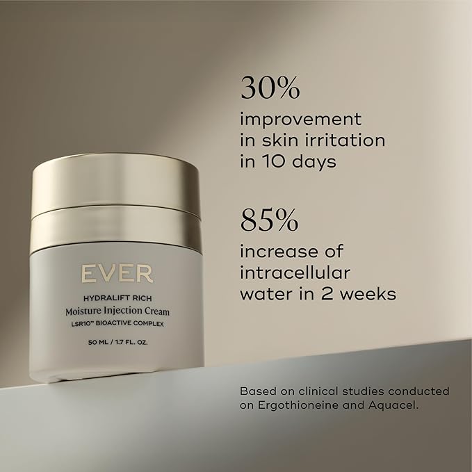 EVER Rich Face Moisturizer (Dry Skin)- Overnight Renewal Facial Lotion, Instant Face Lift Cream, Smooths Lines and Wrinkles, Restores Skin Elasticity, Packed with Urea, Squalane, and Vitamins