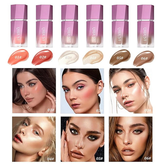 Matte Dewy Liquid Blush, Silky Smooth Cream Soft Blush Stick Natural Matte Finish, Long-Lasting Waterproof and Sweat proof Blush Stick Makeup for Cheek Lip eye, Cruelty-free,02 Cherry