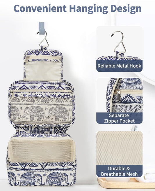 Narwey Small Hanging Travel Toiletry Bag for Women, Travel Bag for Toiletries, Makeup Bag Organizer Cosmetic Bags Make Up Bags for Girls