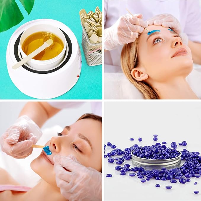 Mibly 500 Pcs Wooden Wax Sticks - Eyebrow, Lip, Nose Small Waxing Applicator Sticks for Hair Removal and Smooth Skin - Spa and Home Usage