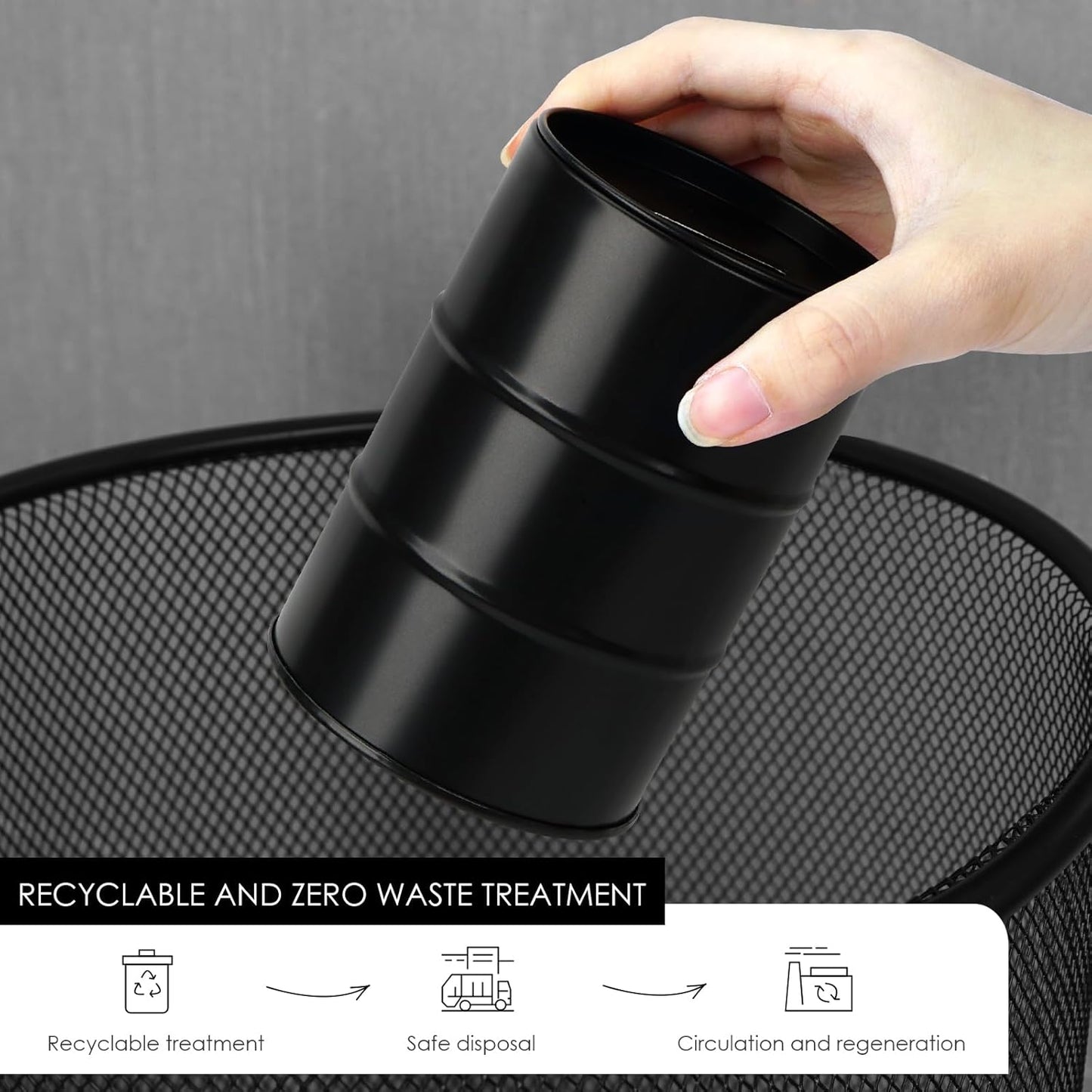 Linkidea Safety Razor Blade Disposal Container Box, Metal Razor Disposal Case Safe Bank for Storing Used Wasted Blades (Black)