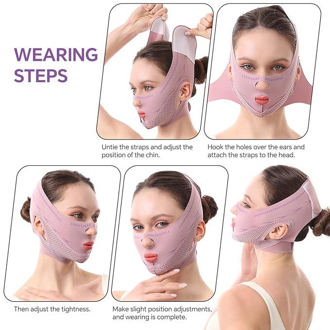 V Line Lifting Mask Chin Strap for Sleeping, V Line Mask, Face Lift Prevent Sagging,Double Chin Reducer,Jawline Shaper,All-Around Coverage, Wrapping and Shaping More Comprehensively.