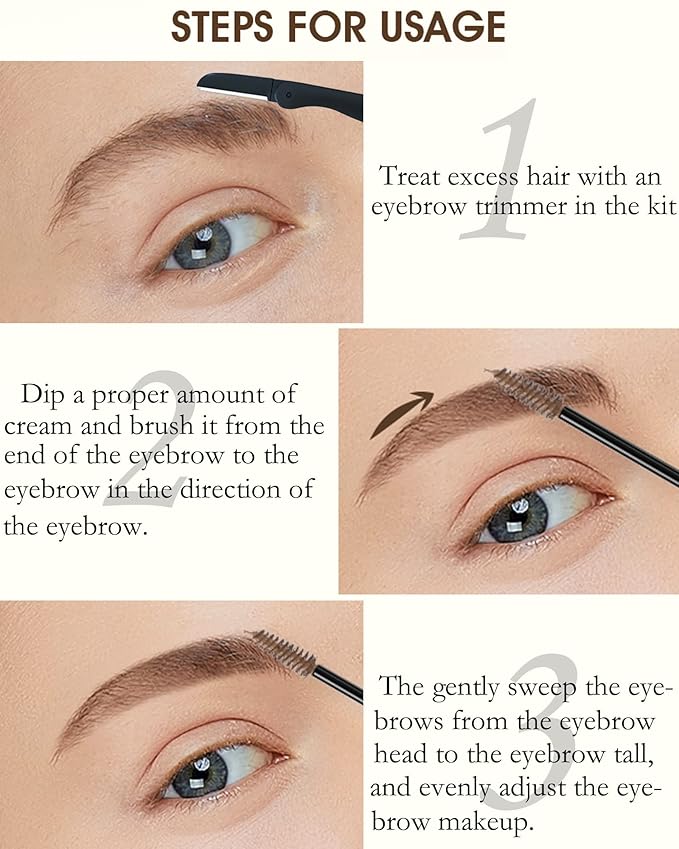 Waterproof Tinted Brow Gel- Long Lasting SmudgeProof Liquid Eyebrow Makeup, Eyebrow Mascara Tinted Brow Glue, Eye Brow Filler, Volumizing Enhance Brow Mascara,With Brow Razor,Gift for Women- 03Brown