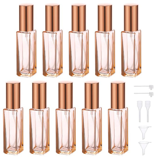 Segbeauty Travel Perfume Atomizer Refillable, 10 Packs Empty Perfume Spray Bottles, 10ML Mini Pocket Cologne Sprayer Fine Mist Atomizer Cosmetic Sample Bottle for Outgoing Party Work