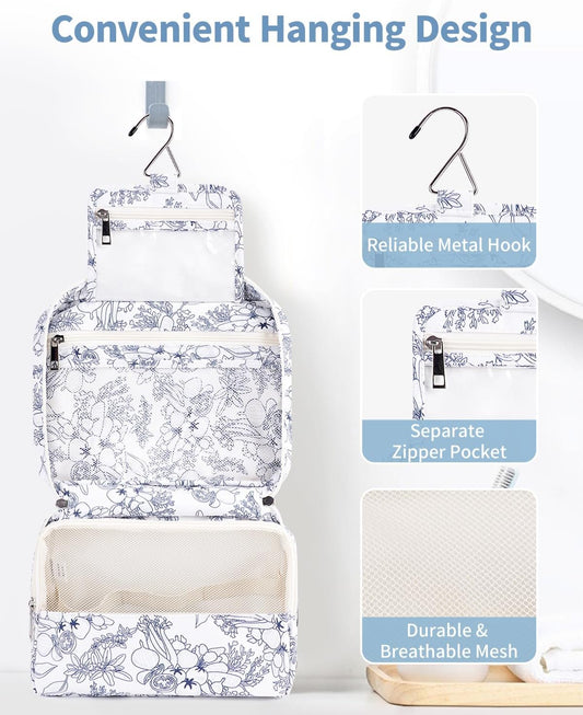 Narwey Small Hanging Travel Toiletry Bag for Women, Travel Bag for Toiletries, Makeup Bag Organizer Cosmetic Bags Make Up Bags for Girls