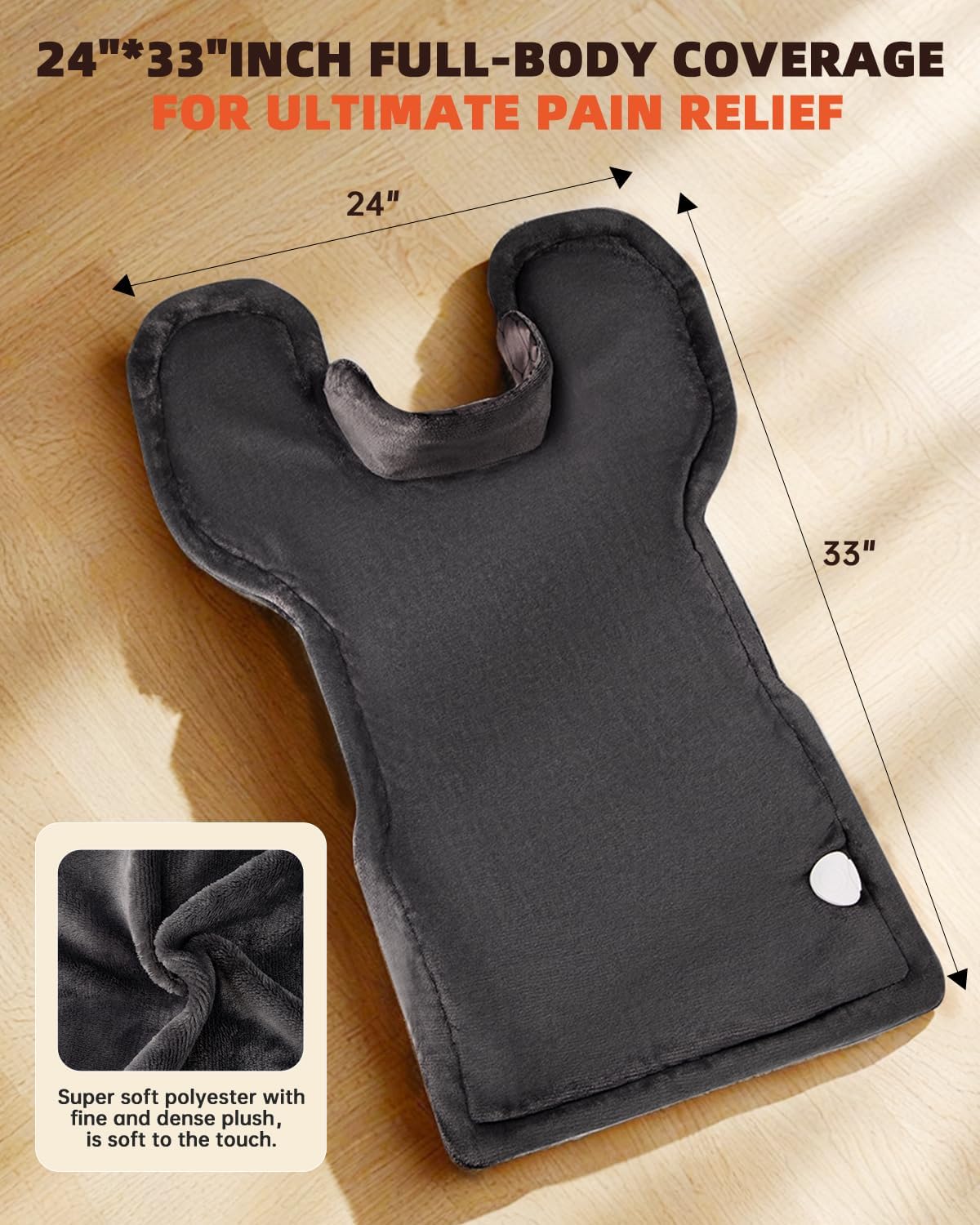 Graphene-Infused Heating Pad for Back and Neck Shoulder for Pain Relief, Large Heat Pad for Women Men Dad, FSA Eligible Items Only List, Weighted Electric Heat Pad, 24"x37", ETL Certified