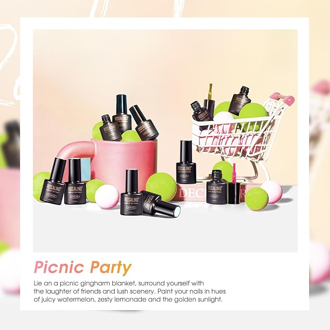 ROSALIND Glitter Gel Nail Polish, 8 Color Gold Glitter Gel Polish Sparkle Diamond Effect Sparkling Collection Soak Off Led Nail Art DIY Salon Gifts For Women