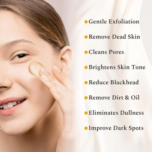 Vitamin C Face Scrub Face Exfoliator Cream Brightening Facial Scrub Exfoliating Facial Wash Microdermabrasion Facial Scrub, Gently Exfoliate Dirt and Dead Skin Cells, Improve Dark Spot, 140g/5oz