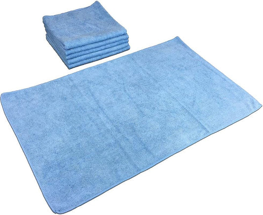 Arkwright Microfiber Gym Towel - Pack of 12 - Super Soft, Quick Dry Workout Sweat Towels, 300 GSM Lightweight & Absorbent for Sports, Working Out, Yoga, and Spa, 16 x 27 in, Blue