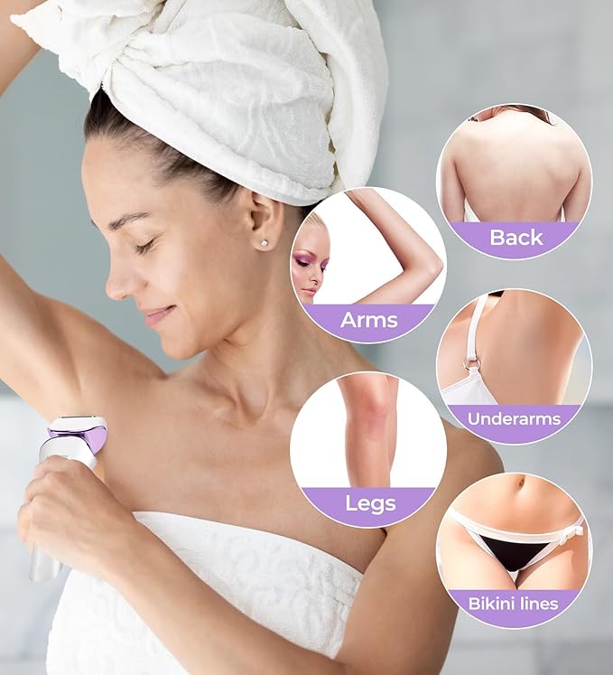 PRITECH Electric Shaver for Women - Cordless Razor for Women Portable Lady Shaver for Legs, Arm, Underarms, Bikini, USB Rechargeable, Wet & Dry Waterproof Bikini Trimmer for Woman, Purple