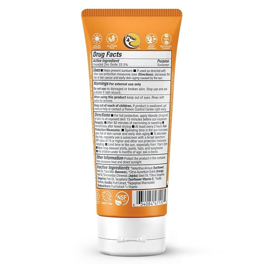 Badger Kids Mineral Sunscreen Cream SPF 40, 98% Organic Ingredients, Zinc Oxide Sunscreen for Kids Face & Body, Water Resistant, Reef Friendly, Hawaii Approved Broad Spectrum Sunblock, 2.9 fl oz