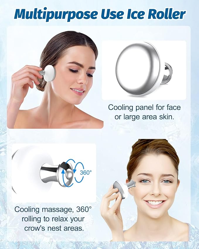 2 Pack Ice Roller for Face and Eyes, Facial Roller Device for Women, Ice Wand for Different Skin