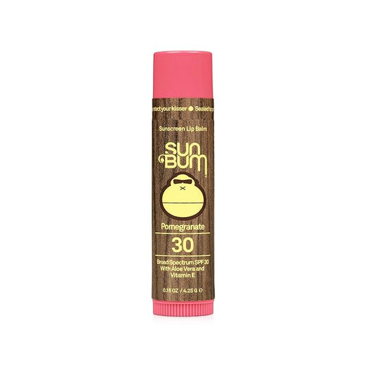 Sun Bum SPF 30 Sunscreen Lip Balm | Vegan and Cruelty Free Broad Spectrum UVA/UVB Lip Care with Aloe and Vitamin E for Moisturized Lips | Pomegranate Flavor |.15 oz