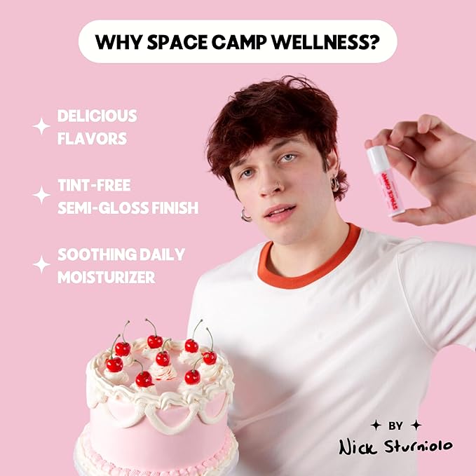 Wellness Jumbo Lip Balm - Wild Cherry Organic Flavored Balm (2 Pack)