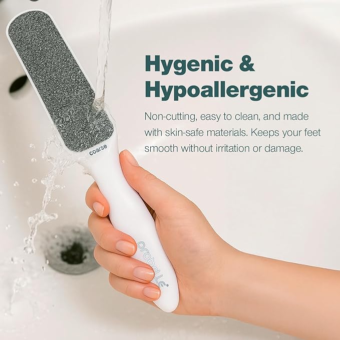 Probelle Double Sided Multidirectional Nickel Foot File Callus Remover - Immediately Reduces calluses and Corns to Powder for Instant Results, Safe Tool (White)