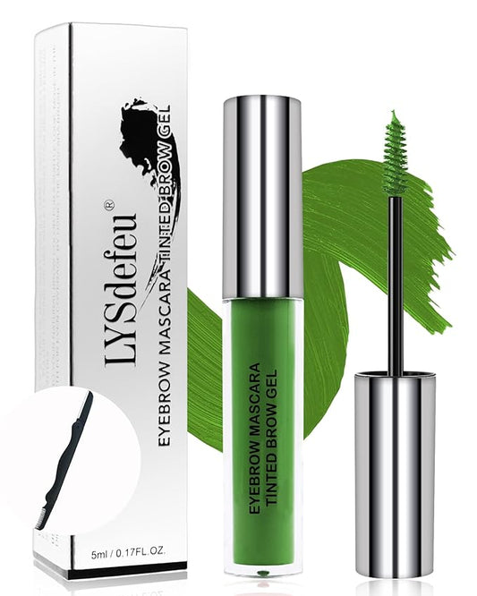 Tinted Eyebrow Gel Mascara- 1Pcs Long Lasting Waterproof Green Tinting Eye Brow Glue Colored Mascara, Dark Green Brow Filler Curling rimel de pestañas,Mother‘s Day Makeup Gift for Women Girl-#12